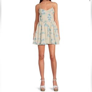 🌷Gianni Bini
x DANNIJO Kona Linen Blend Sweetheart Neckline Mini Dress🌸